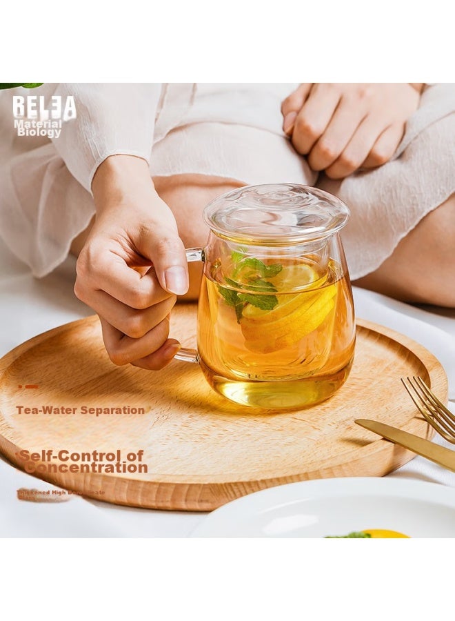 Relea Tea Cup For Women, Tea Infuser Mug, Glass Cup For Office, Heat-resistant Flower Tea Cup, Birthday Gift - Image 2