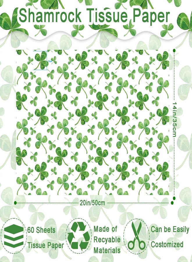 Fabllewavi 60 Sheets Shamrock Tissue Paper, Watercolor Seamless Clover Pattern Wrapping Paper for St. Patrick's Day DIY Crafts Irish Themed Party Gift Wrap Supplies, 13.8 x 19.7 Inch - Image 2