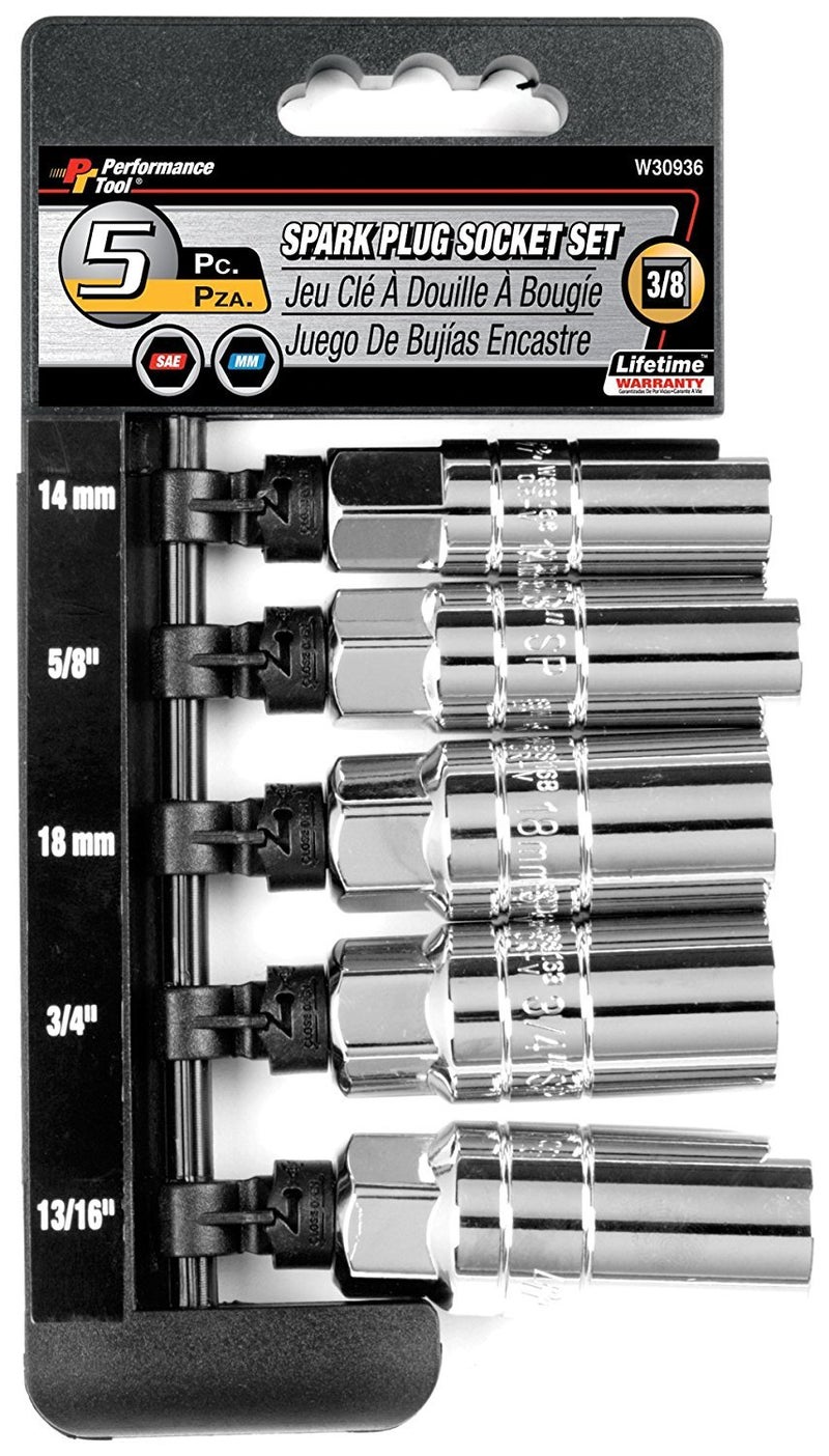 Performance Tool W30936 5 Piece Spark Plug Socket Set