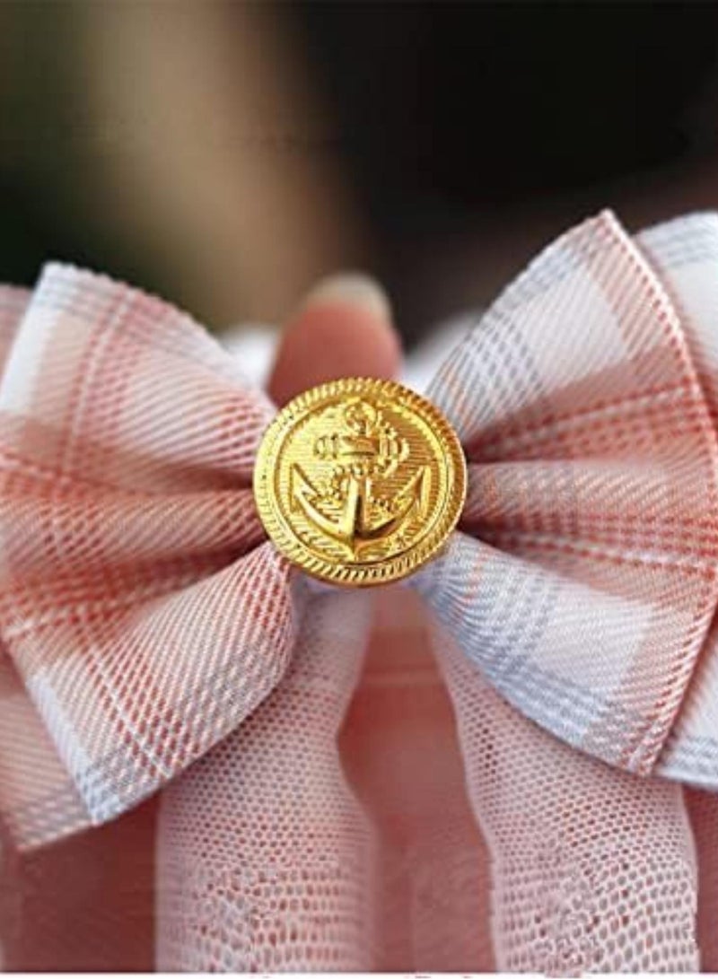 GGOOT Pet dog collar Original Design Pink Plaid Ribbon Dog Bowtie Organza Cotton Gauze Dog Necklace Bibs Cat Accessories Special Kitten Pet Products Pet collar(Yellow,XS- for neck15-20cm)  - Image 4