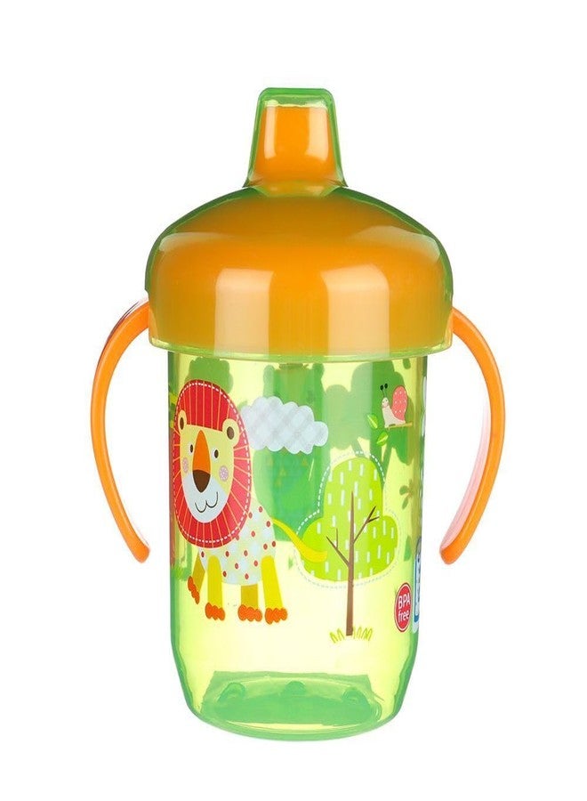 Moppets Baby Orthodontic Shape Controlled Flow Drip & Spill Proof Sippy Cup with Lid & Double Handle (Green) - Image 1