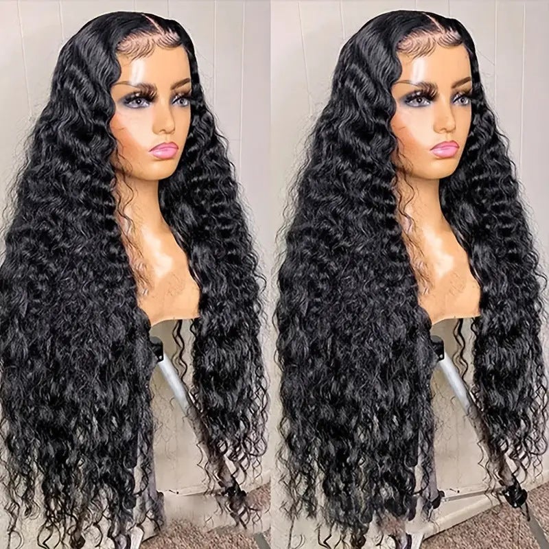 Front Lace Wig Front Wig Womens Mid-length small curly long curly hair fluffy natural full head cover in stock Black - Image 4