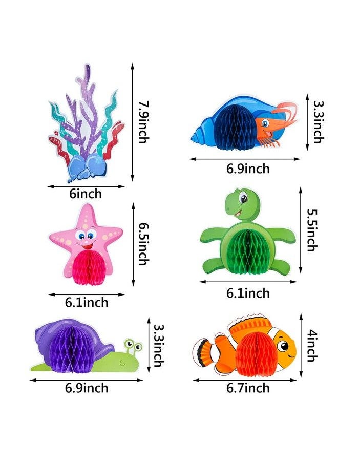 WILLBOND 12 Pieces Ocean Sea Animal Honeycomb Centerpiece Under The Sea Table Decorations Ocean Themed Marine Creature Decoration Fish Mermaid Table Honeycomb For Beach Themed Birthday Party Baby Shower  - Image 4