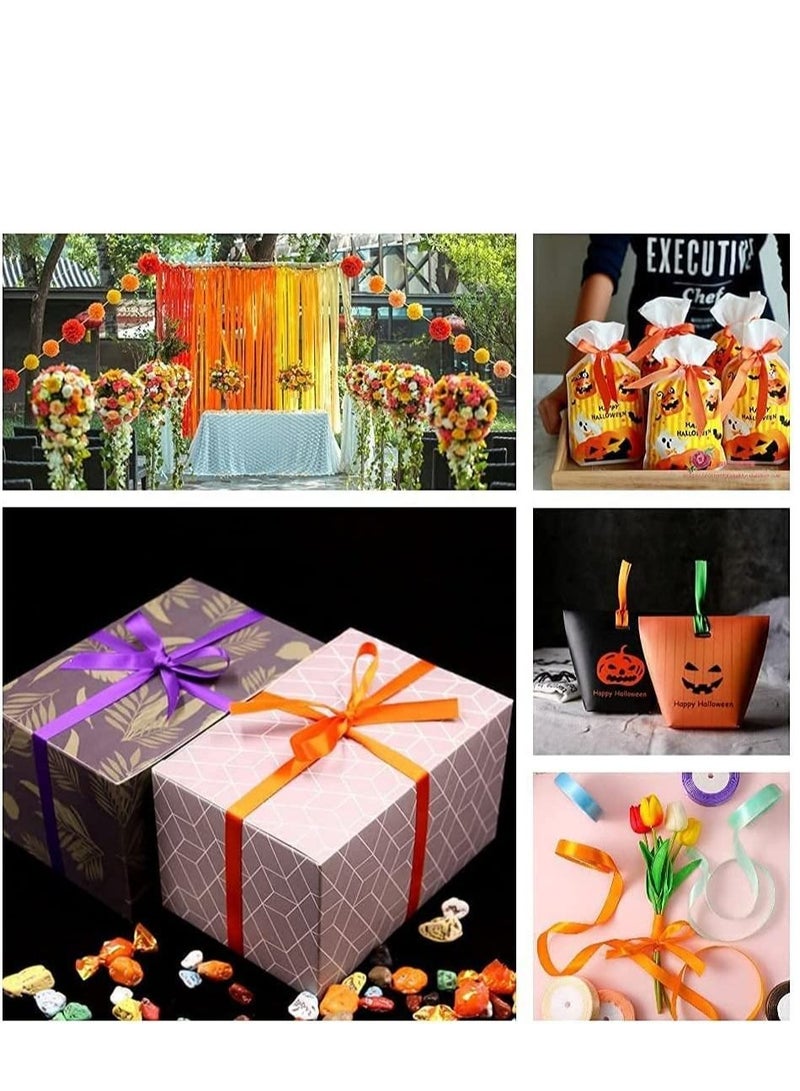 MARKQ شريط ساتان برتقالي، شريط بوليستر من القماش مقاس 24 مم × 25 ياردة لتغليف الهدايا، هدايا الحفلات، زينة الزفاف، صناعة القوس، الباقات، مشاريع الخياطة واللوازم الحرفية - Image 4