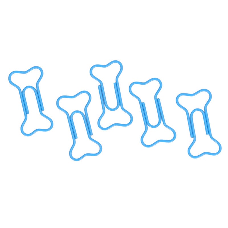 Bone Shaped Paper Clips: Plastic Coated Wire - Slip Resistant Portable Office Clips for Home Office, Daily Document Organization, Notebook Bookmarks - Image 3
