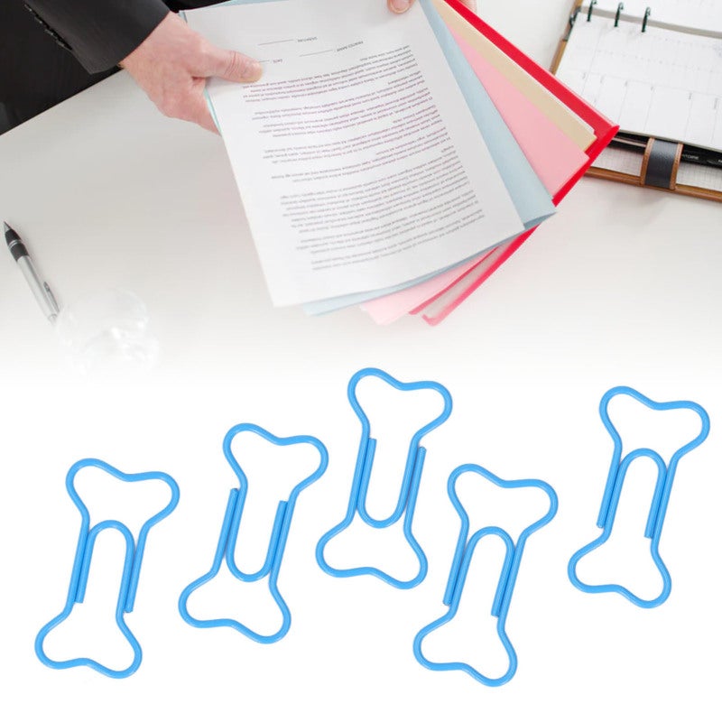 Bone Shaped Paper Clips: Plastic Coated Wire - Slip Resistant Portable Office Clips for Home Office, Daily Document Organization, Notebook Bookmarks - Image 4