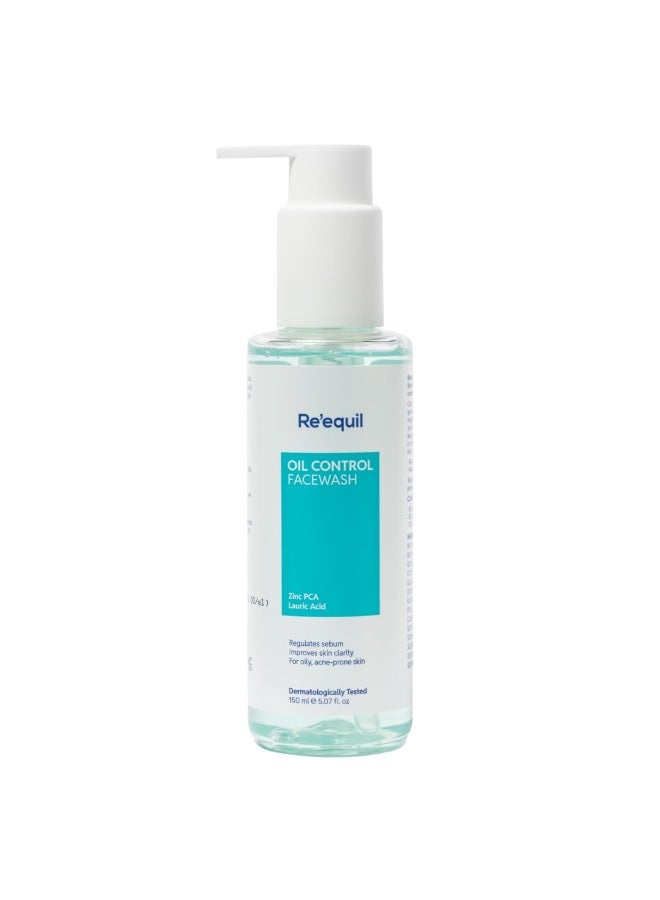 RE' EQUIL Oil Control Face Wash | Soap & Sulphate Free Face Wash with Zinc PCA | Controls Excessive Oil Production | For Oily Acne Prone Skin | 150 ml - Image 1
