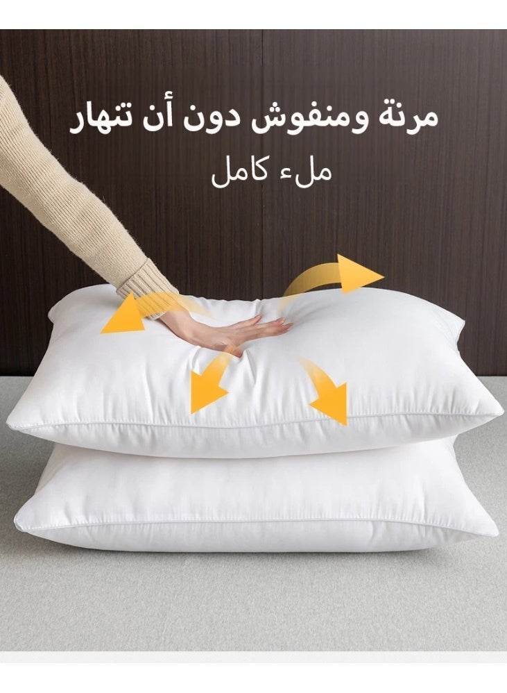 ShinyFlower White Pillow 75×45 cm | Soft Cotton Fabric | Neck Support | Fluffy & Resilient Filling - Image 5