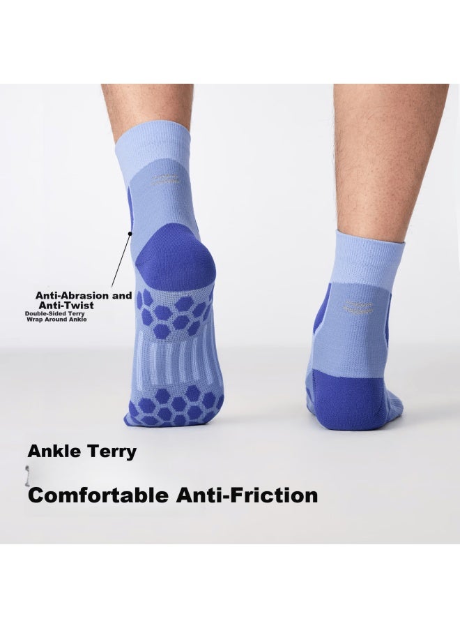 Keep7a Antibacterial Non-slip Sports Socks Cat Paw Zoned Cushioning Running Training Mid-calf Socks Manchurian Purple Women's Size - Image 5