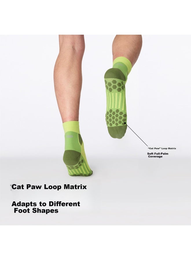 Keep7a Antibacterial Non-slip Sports Socks Cat Paw Zoned Cushioning Running Training Mid-calf Socks Manchurian Purple Women's Size - Image 2