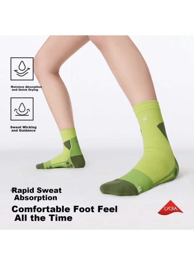 Keep7a Antibacterial Non-slip Sports Socks Cat Paw Zoned Cushioning Running Training Mid-calf Socks Manchurian Purple Women's Size - Image 3