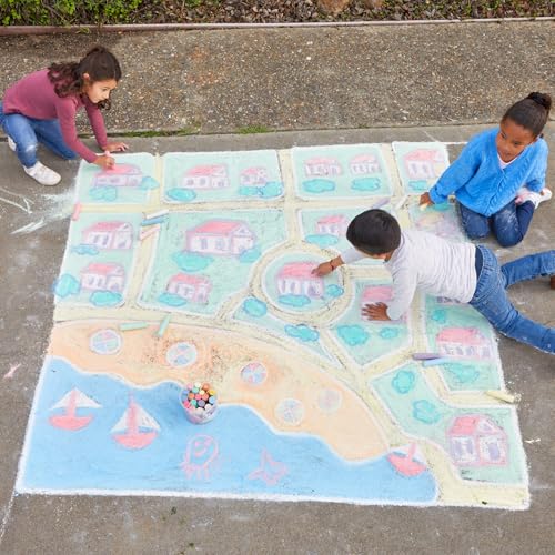 Colorations Washable Sidewalk Chalk in Storage Bucket, 20 Pieces, 8 Assorted Colors, Driveway Chalk for Kids, Oudoor Chalk, Kids Dustless Chalk, Homeschool, Home School Use - Image 2