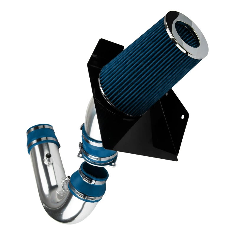 KAX 4 inch Cold Air Intake System Kit + Heat Shield Compatible with 1997-2003 F150 4.6/5.4L, 1997-2003 Expedition 4.6L, 1997-1999 F250 5.4L, Blue - Image 1