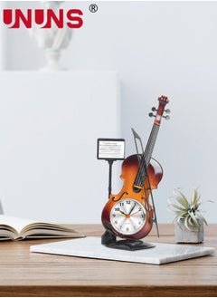 UNUNS Violin Shape Alarm Clock,Instrument Model Table Clock,Creative Digital Desk Time Clock,Violin Model Ornament For Kids Adults Bedroom Table Office Decor  - Image 3