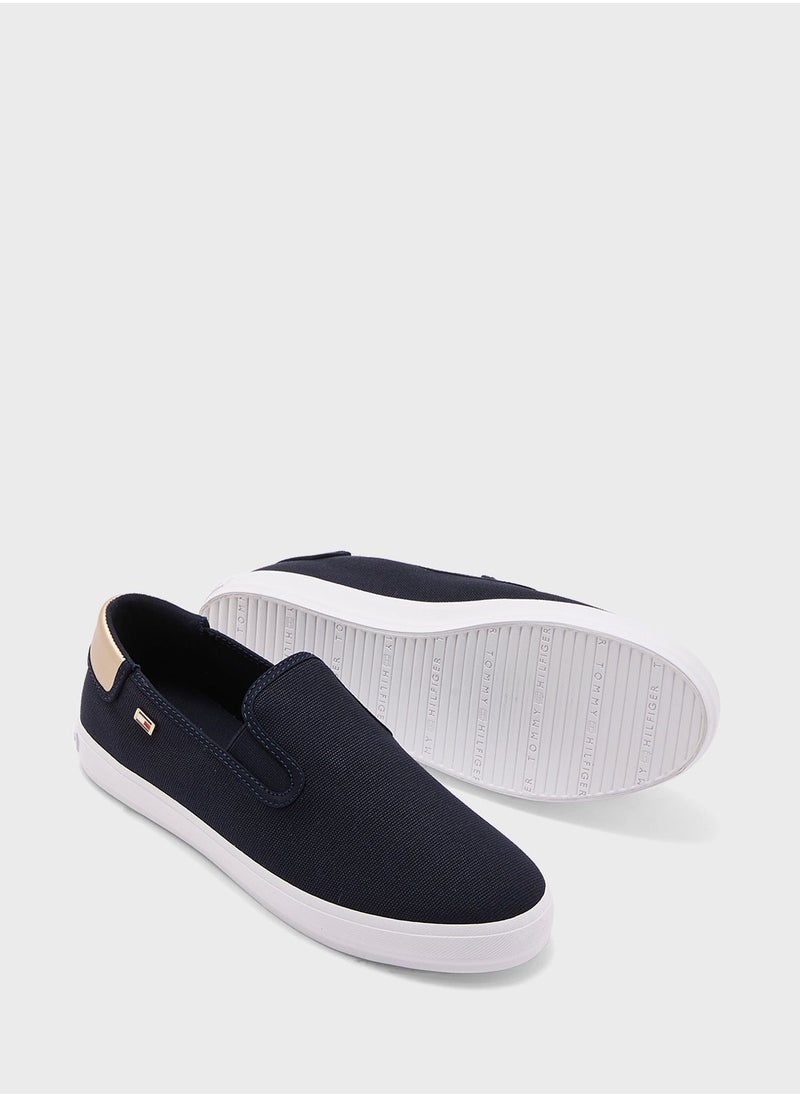 TOMMY HILFIGER VULCANISED CANVAS SLIP ON TRAINERS  - Image 4