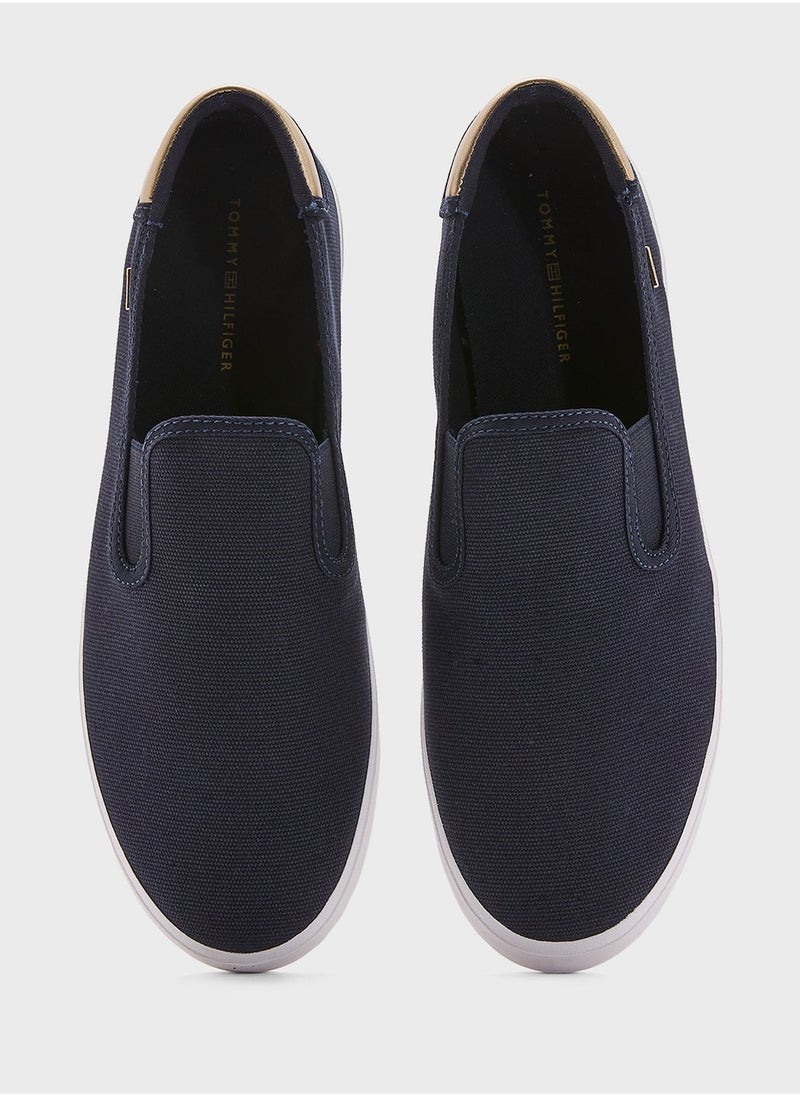 TOMMY HILFIGER VULCANISED CANVAS SLIP ON TRAINERS  - Image 5