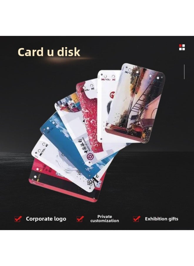 Card U Disk Printing Advertising LOGO Business Card Gift Personalized Wedding U Disk Enterprise Promotional Pattern Color Printing LGGO-Capacity:4GB  - Image 1