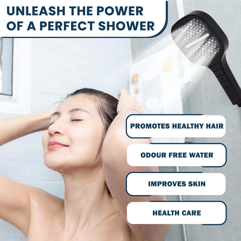PJET Hand Shower For Bathroom Multifunctional 7 Mode Bathroom Shower Silicon Bathroom Hand Shower Easy Mode Switching Durable Longlasting Handheld Shower SetBlack - Image 4