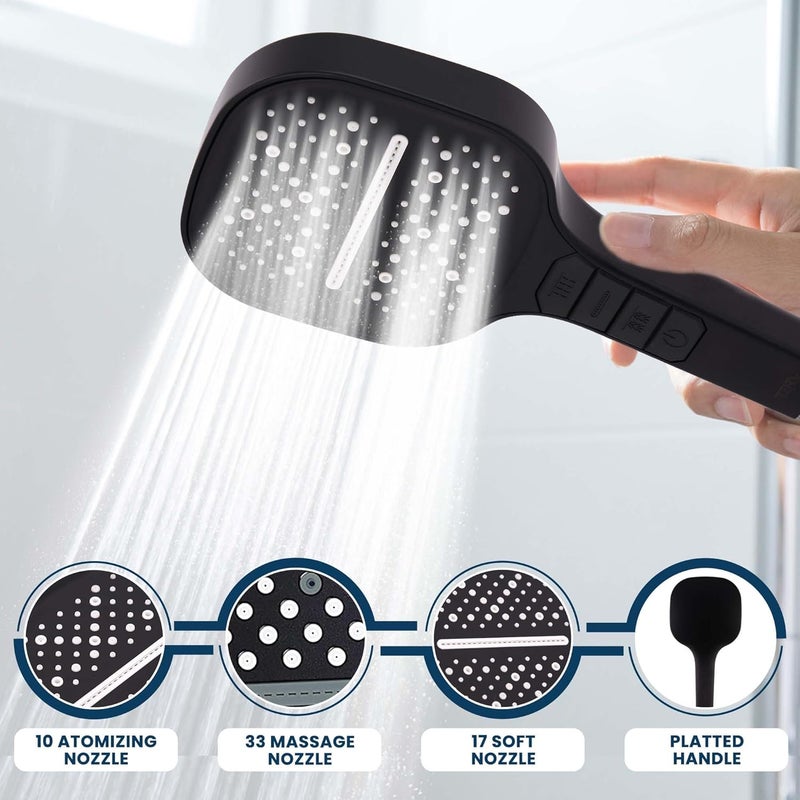 PJET Hand Shower For Bathroom Multifunctional 7 Mode Bathroom Shower Silicon Bathroom Hand Shower Easy Mode Switching Durable Longlasting Handheld Shower SetBlack - Image 5