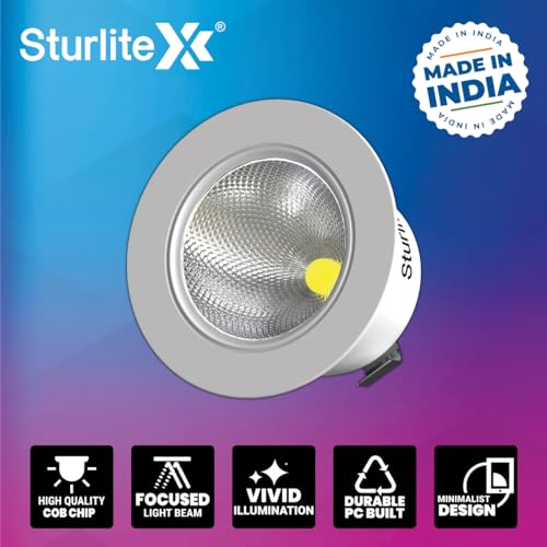 Sturlite Laura 3W LED Spotlight| Red Light Color| 36mm-Cutout & Compact Design Ceiling Ligh| CRI Tech With High Voltage Protection Downlight - Pack of 1 - Image 3