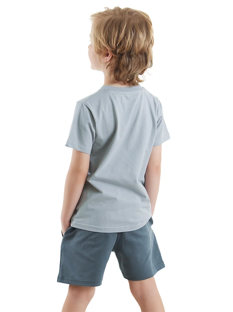 دينوكيدس طقم شورت وتيشيرت للأولاد بتصميم قط القرصان