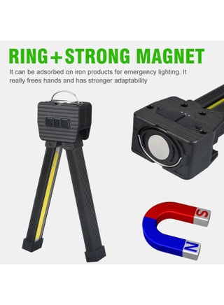 Magnetic Gym Lamp for Posing, Portable Posing Lamp, LED Flashlight with Hanging Hook, 7th Gear Dimming, Work Light with 180 Degree Folding, USB Rechargeable Worklight - view 4