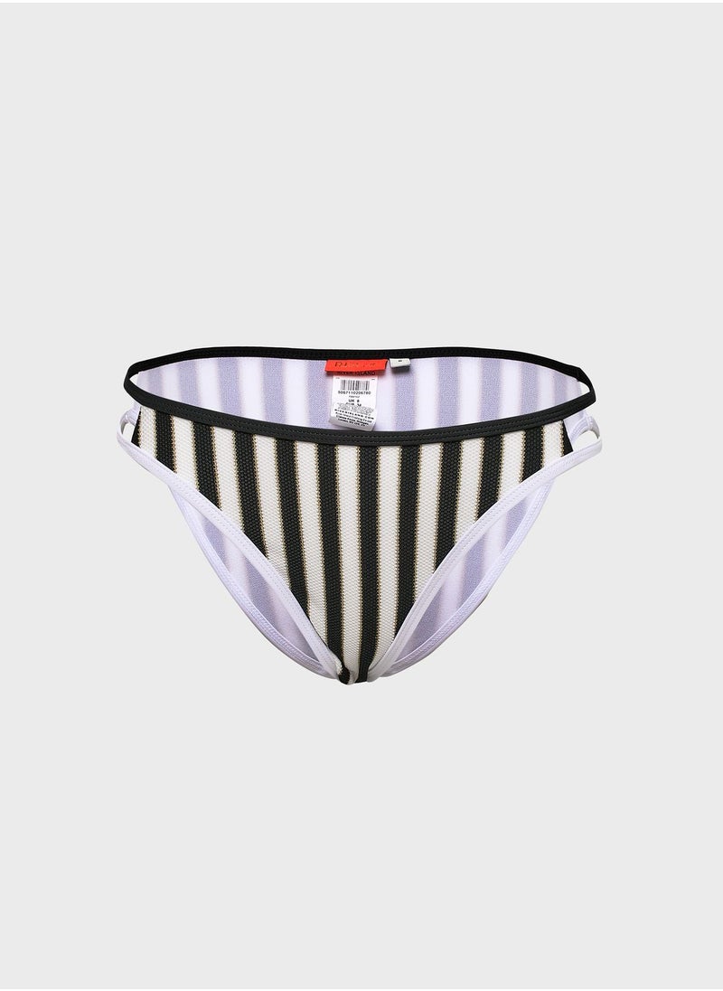RIVER ISLAND - High Leg Stripe Bikini Brief - Image 1