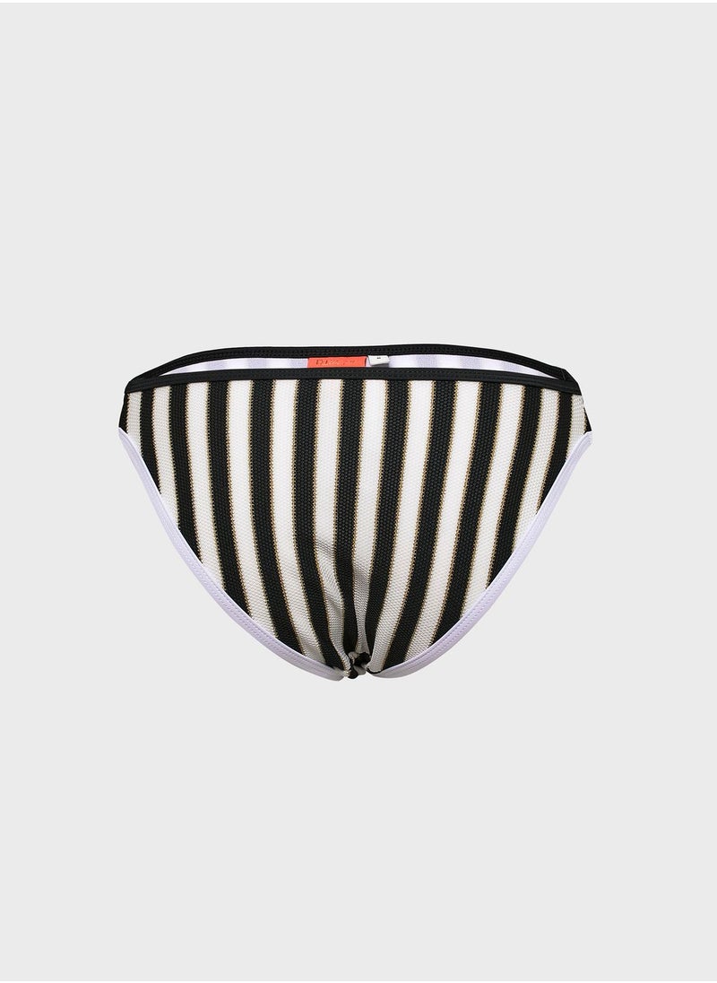 RIVER ISLAND - High Leg Stripe Bikini Brief - Image 1