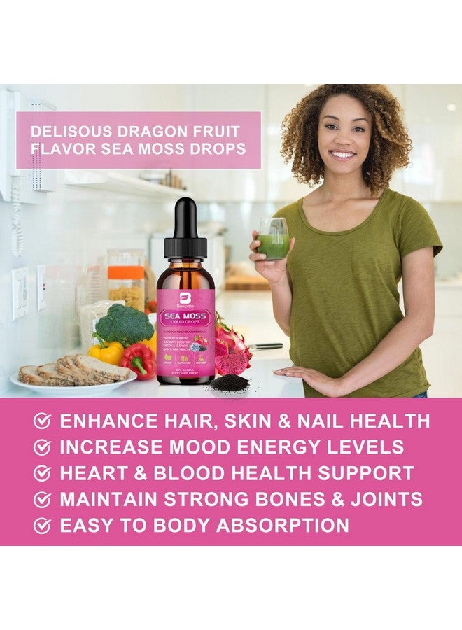 B BEWORTHS Sea Moss Liquid Drops - Organic Black Seed Oil Irish Sea Moss Gel with Burdock Root, Bladderwrack, Elderberry, Vitamin C, D3, 6X Stronger Seamoss Gel for Digestive, Hair Health - Vegan - Image 4