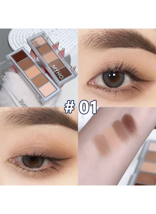 MYHO Neutral Nude Brown Eyeshadow Palette, 5 Cool Neutral Matte Shades – Off White, Beige, Light to Dark Brown – Velvety Finish, Long-Lasting, Natural Everyday Eye Makeup for Brown Eyes, 01# - Image 2