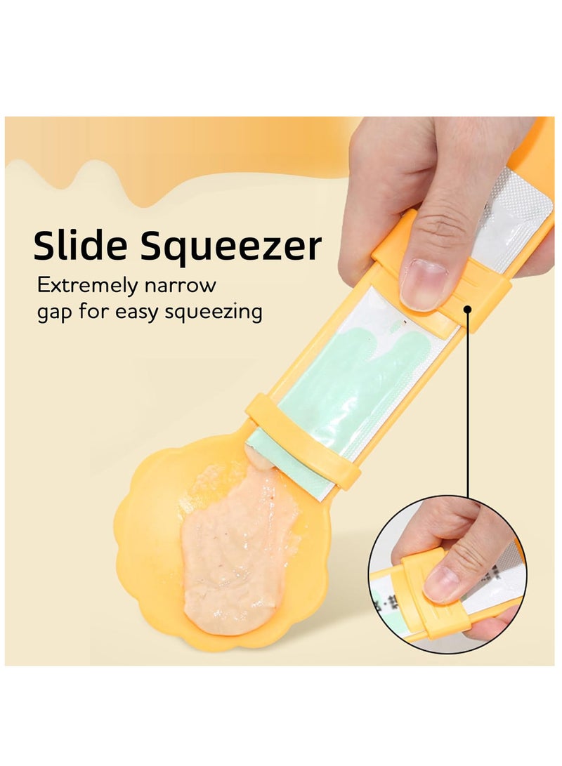 3pcs Cat Strip Feeders, Lickable Cat Strip Squeeze Spoon Multifunctional Cat Wet Treat Dispenser Spoon Cute Shell Shape Cat Food Spoon Cat Stick Feeder for Wet Food Cat Pet Supplies(3 Colors) - Image 2