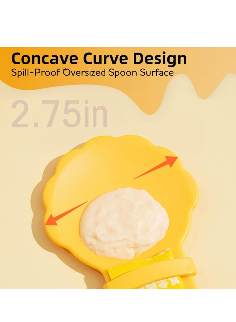 3pcs Cat Strip Feeders, Lickable Cat Strip Squeeze Spoon Multifunctional Cat Wet Treat Dispenser Spoon Cute Shell Shape Cat Food Spoon Cat Stick Feeder for Wet Food Cat Pet Supplies(3 Colors) - Image 4