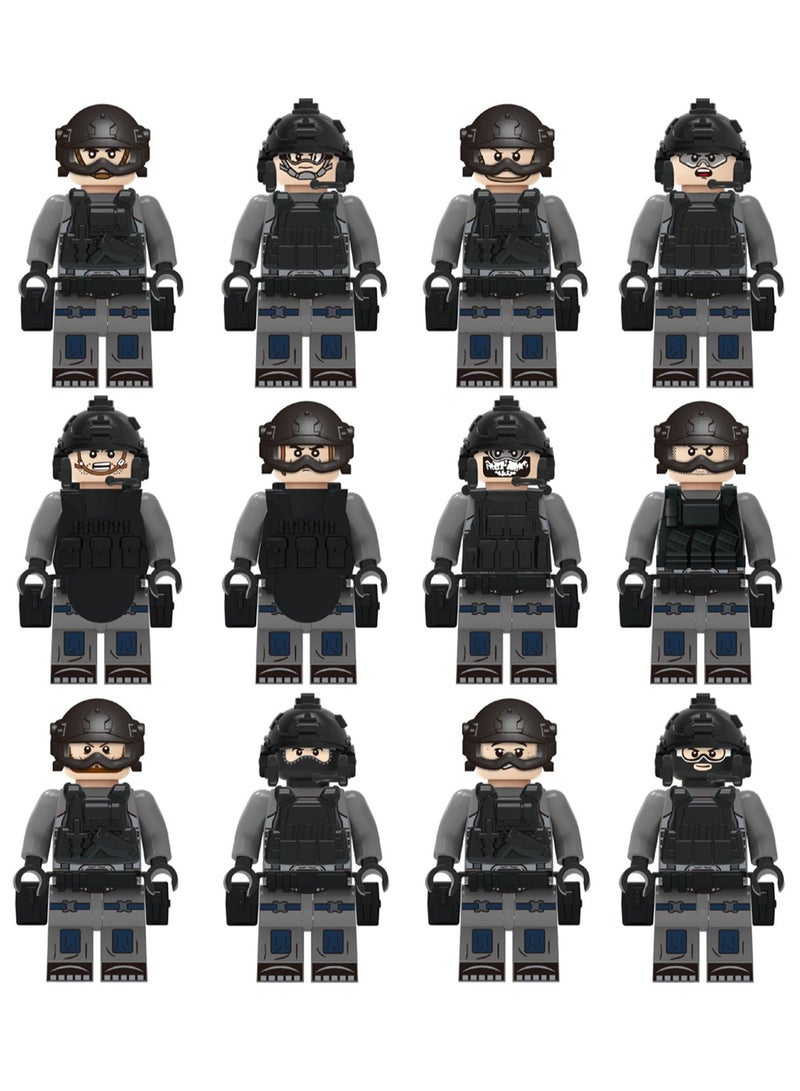 12-Piece Special Forces Series Building Blocks Minifigures Model Toys Suitable For Boys Gifts Bag Pack  - Image 1