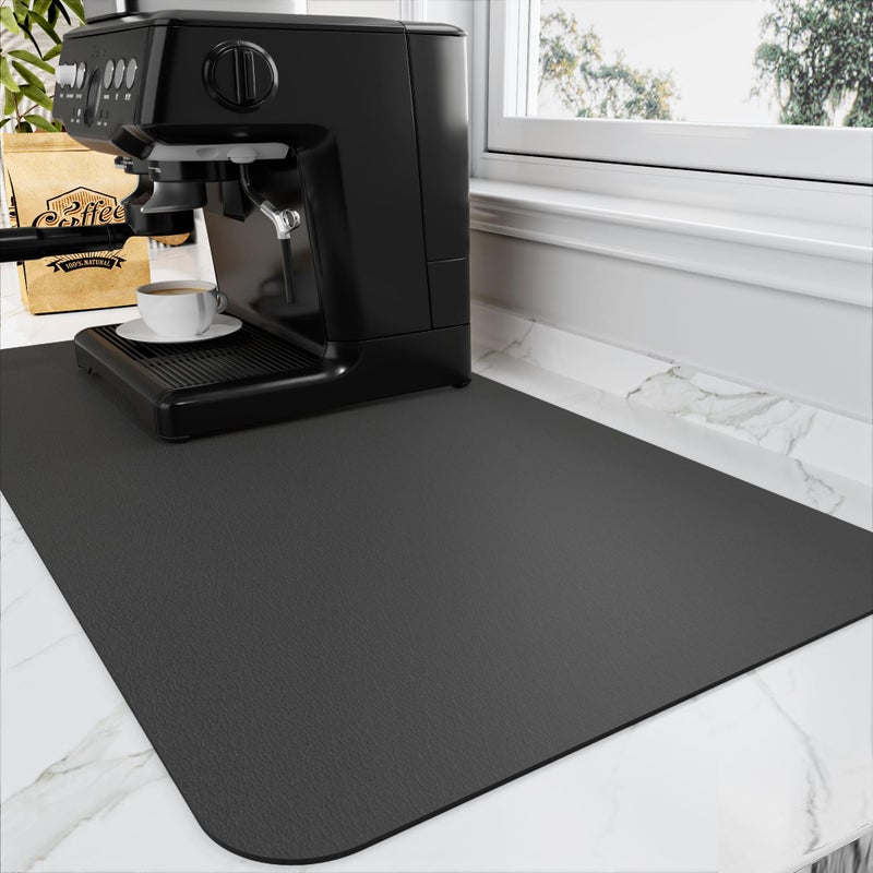 HotLive Coffee Mat Absorbent Hide Stain Rubber Backed Dish Drying Mat for Kitchen Counter Bar Mats for Countertops Accessories Fit Under Coffee Maker Espresso Machine