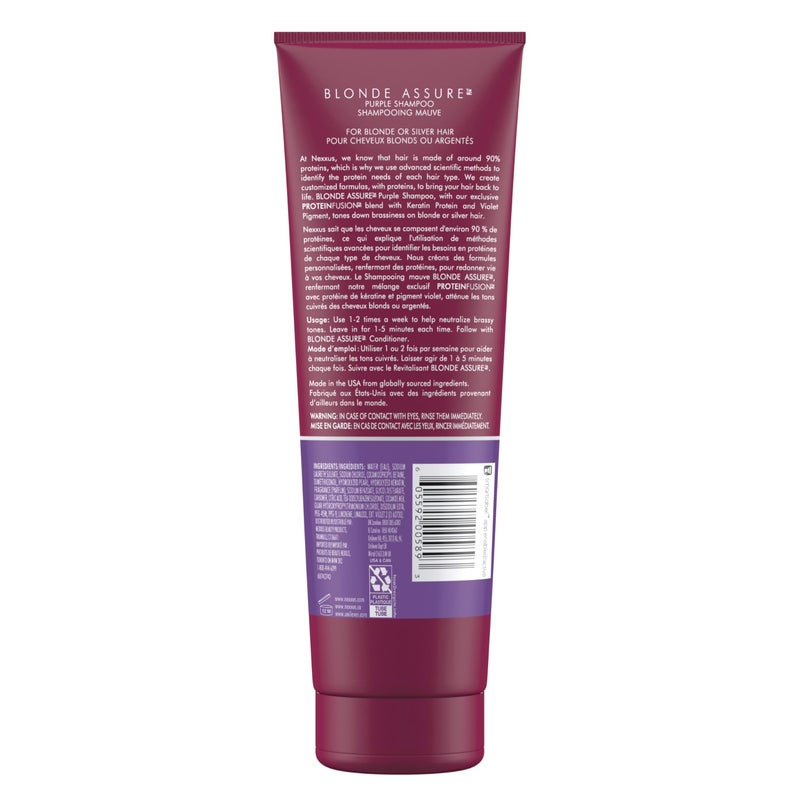 Nexxus Blonde Assure Purple Shampoo, For Blonde Hair Color Care Shampoo, Keratin Protein 8.5 oz - Image 2