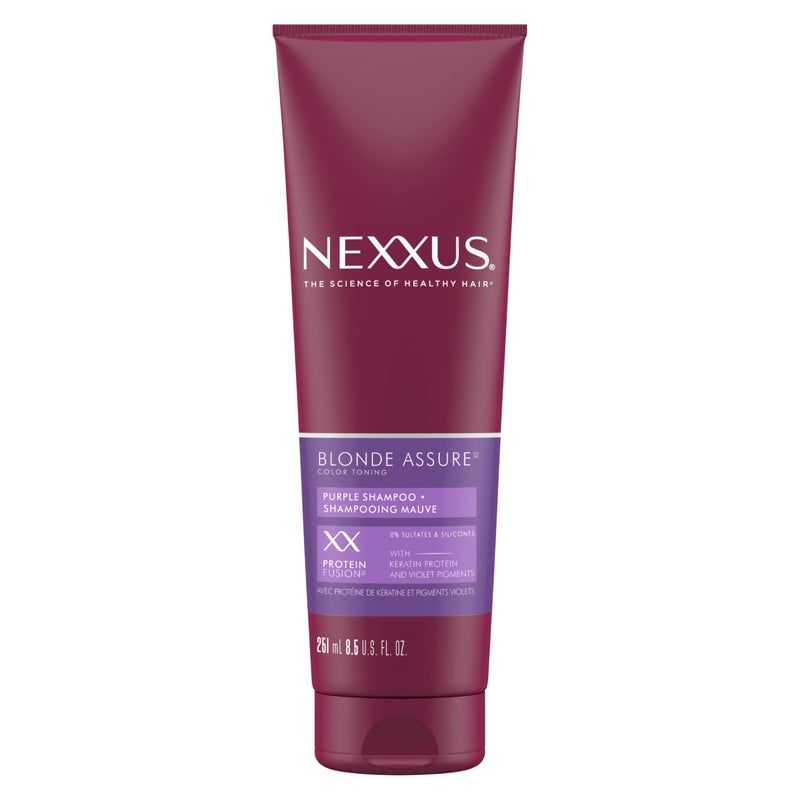 Nexxus Blonde Assure Purple Shampoo, For Blonde Hair Color Care Shampoo, Keratin Protein 8.5 oz - Image 1