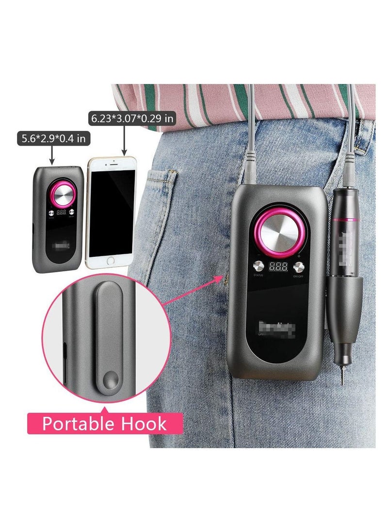General - Nail Drill Machine, 35000rpm Professional Rechargeable Nail Drill Kit with Phone Power Bank Portable Electric Acrylic Nail Tools for Exfoliating, Grinding, Polishing - Image 1