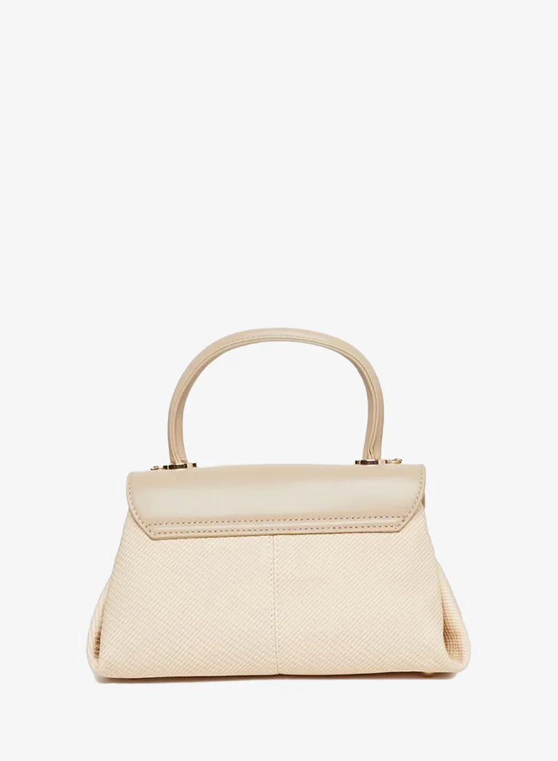 Styli  Beige Textured Satchel Bag for Women | Best Price UAE