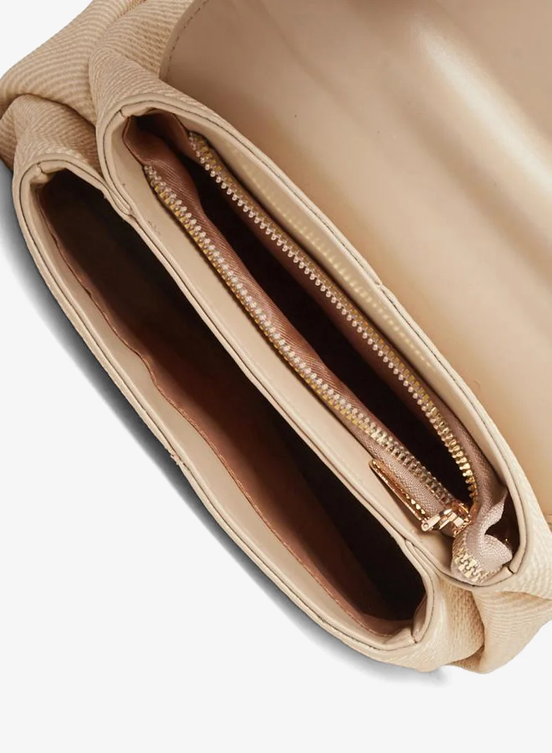 Styli  Beige Textured Satchel Bag for Women | Best Price UAE