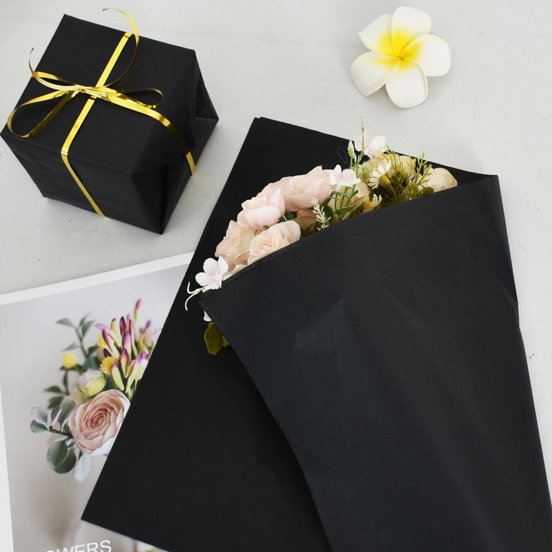 BEISHIDA 100 Sheets Black Tissue Paper Bulk, Wrapping Tissue Paper for Gift Bags, 14 x 20 Inch Gift Wrap for Halloween Birthday Wedding Graduation DIY Crafts Holiday Flowers - Image 4