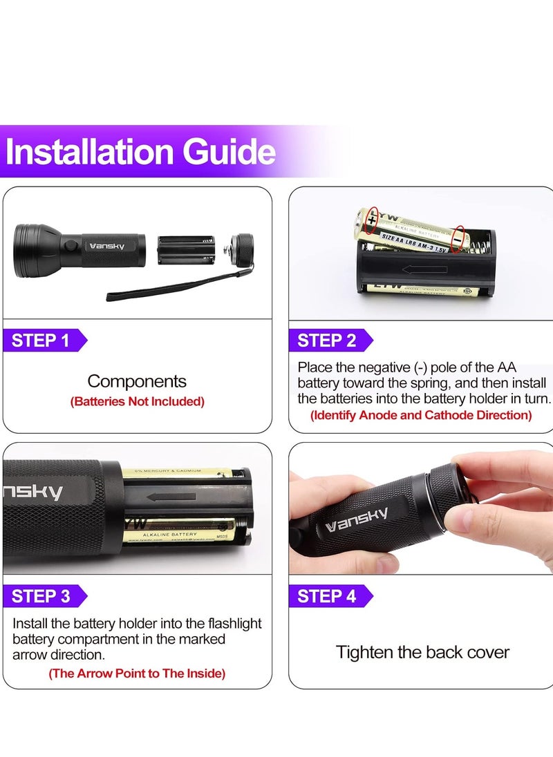 Generic UV Flashlight Black Light, Vansky 51 LED Ultraviolet Blacklight Pet Stain Detector for Dog/Cat Stains, Dry Stains, Bed Bugs, Matching with Odor Eliminator  - Image 4