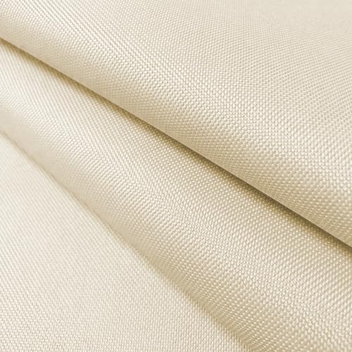 Konelia Waterproof Canvas Fabric by The Yard 58inch 600D Upholstery Material Polyester Fabric Outdoor Water Resistant Fabric for Sewing Chair Patio Cushion Purse Bag Interior, Pre Cut 5 Yard Ivory - Image 3