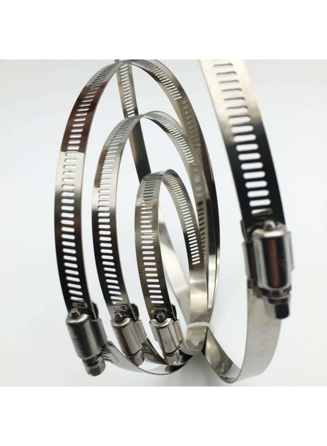 EesTeck 4Pcs 65-89mm Hose Clips Adjustable 304 Stainless Steel Duct Clamps Hose Clamp Pipe Clamp Air Ducting Clamp Worm Drive Hose Clamps - Image 3