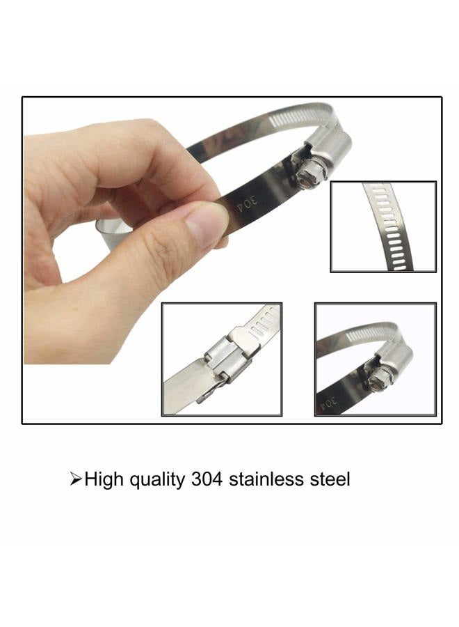 EesTeck 4Pcs 65-89mm Hose Clips Adjustable 304 Stainless Steel Duct Clamps Hose Clamp Pipe Clamp Air Ducting Clamp Worm Drive Hose Clamps - Image 2