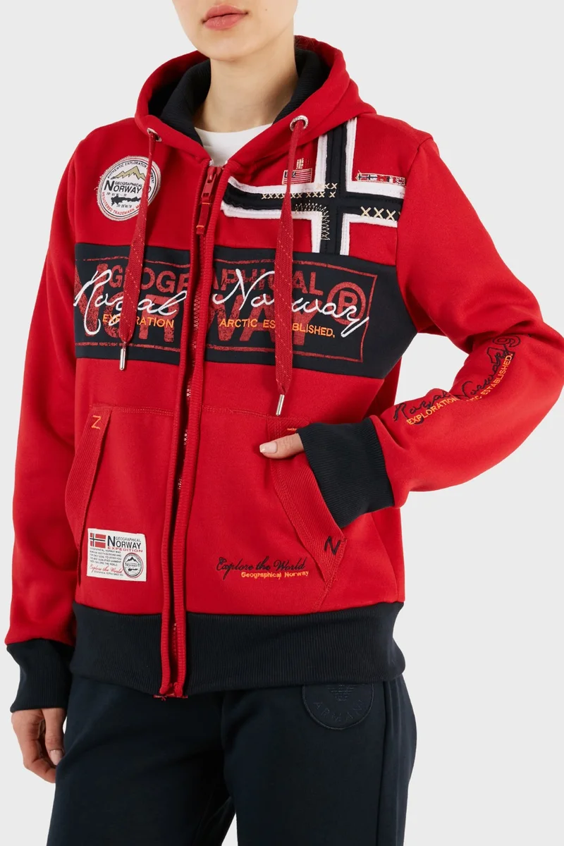 نورواي جيوغرافيكال Hooded Sweat with Rose Belt Women's Sweat Flyersw 1k