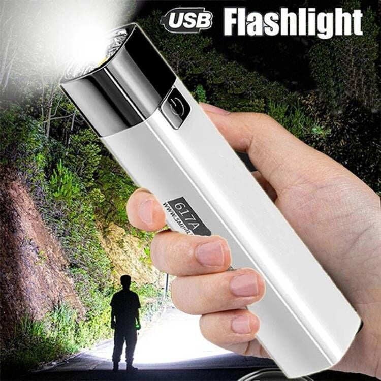 High-Power Mini Portable LED Flashlight for Outdoor Hiking, USB Rechargeable - Image 1