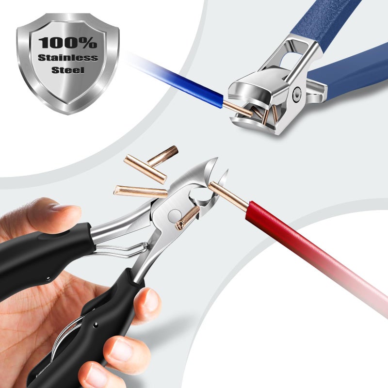 DRMODE Toenail Clippers for Thick Toenails, DRMODE Heavy Duty Toe Nail Clippers for Thick Ingrown Nails for Seniors with Wide Opening, Professional Fingernail Clipper Nail Cutter Trimmer for Men with Catcher - Image 5