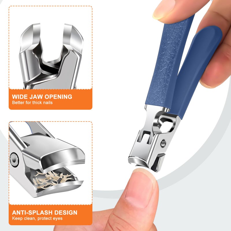 DRMODE Toenail Clippers for Thick Toenails, DRMODE Heavy Duty Toe Nail Clippers for Thick Ingrown Nails for Seniors with Wide Opening, Professional Fingernail Clipper Nail Cutter Trimmer for Men with Catcher - Image 4