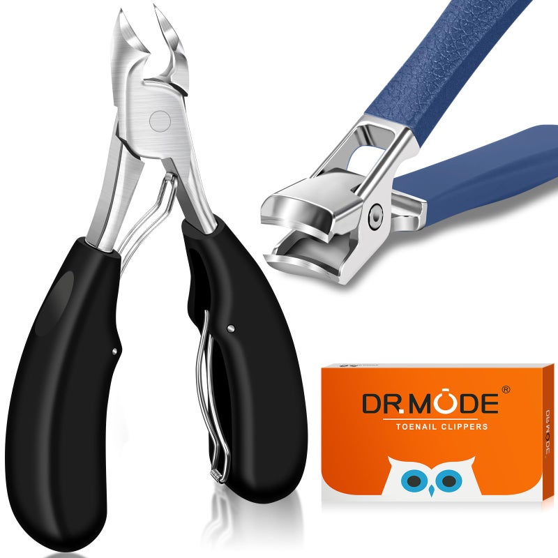 DRMODE Toenail Clippers for Thick Toenails, DRMODE Heavy Duty Toe Nail Clippers for Thick Ingrown Nails for Seniors with Wide Opening, Professional Fingernail Clipper Nail Cutter Trimmer for Men with Catcher - Image 1