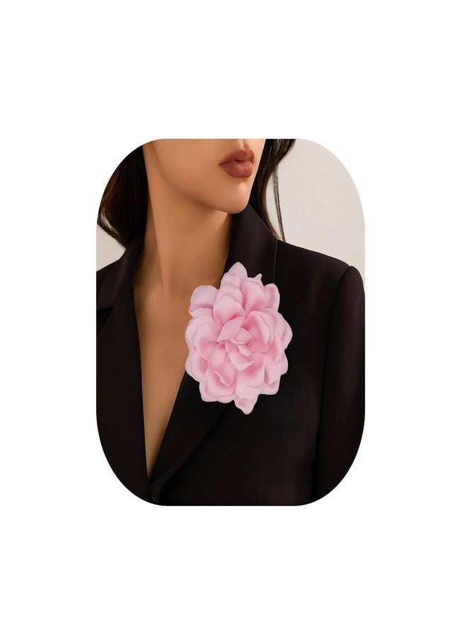 Decixde Large Flower Brooches Dainty Satin Fabric Rose Flower Brooches Delicate Elegant Handmade Flower Brooches Pin for Wedding Party Dance Banquet Ceremony Versatile Floral Accessory for Clothing and - Image 1